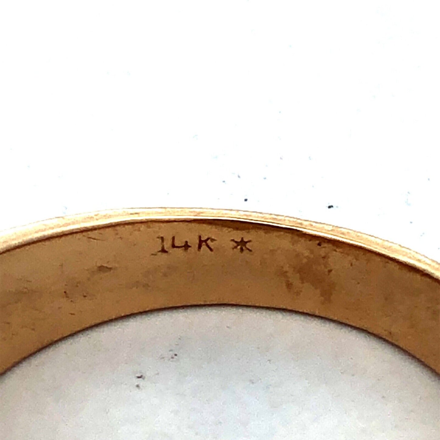 Estate Unisex 14K Yellow Gold Round Diamond Cluster Flower Square Statement Ring