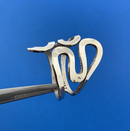 Mexico CII Artisan Sterling Silver 925 Hammered Waves Wide Band Ring Sz 6.5