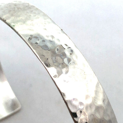 925 Sterling Silver Native American Carolyn Pollack Hammered Open Cuff Bracelet