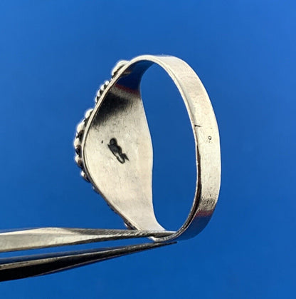 Stunning Sterling Silver 925 Oval Cabochon Purple Amethyst Ring Size 7.25