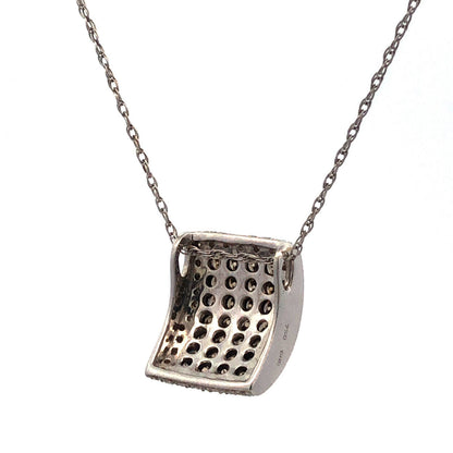 18K White Gold Champagne Diamond Pendant 2tcw