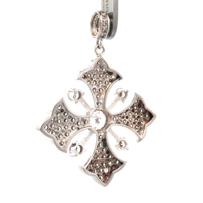Joseph Esposito ESPO 925 Sterling Silver CZ Cross Star Magnetic Enhancer Pendant