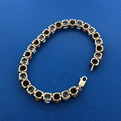 Gorgeous Sterling Silver 925 Cubic Zirconia Statement Go Team Tennis Bracelet