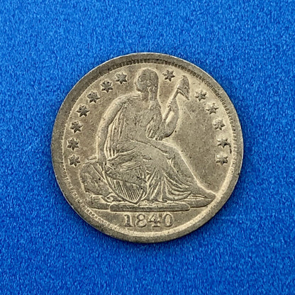 1840 P Seated Liberty Half Dime Variety 2 Obverse Stars Better Philadelphia Mint