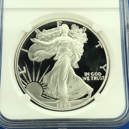 1989 S Proof American Silver Eagle 1 Oz 999 Fine Silver NGC PF69 Ultra Cameo