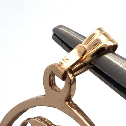 Estate 14K Yellow Gold Jesus Christ Face Cutout Outline Pendant