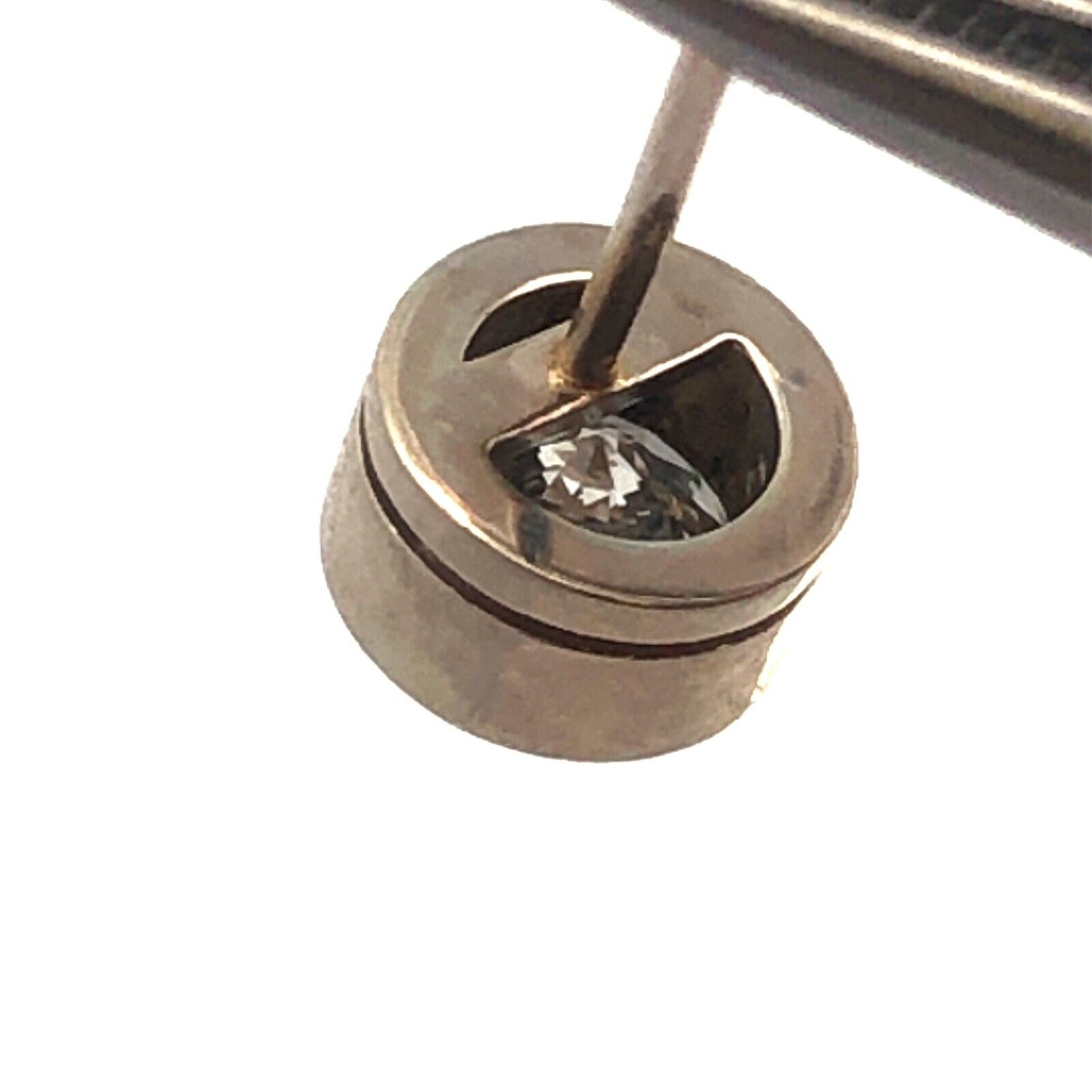 Designer 14K White Gold Round Diamond Stud Earrings