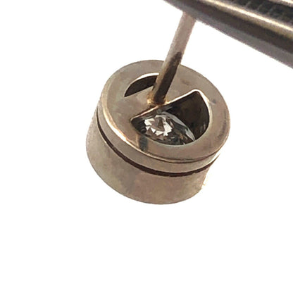 Designer 14K White Gold Round Diamond Stud Earrings