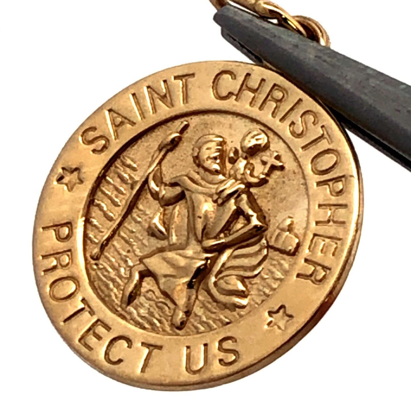 Michael Anthony 14K Yellow Gold Saint Christopher Travelers Medal Charm Pendant