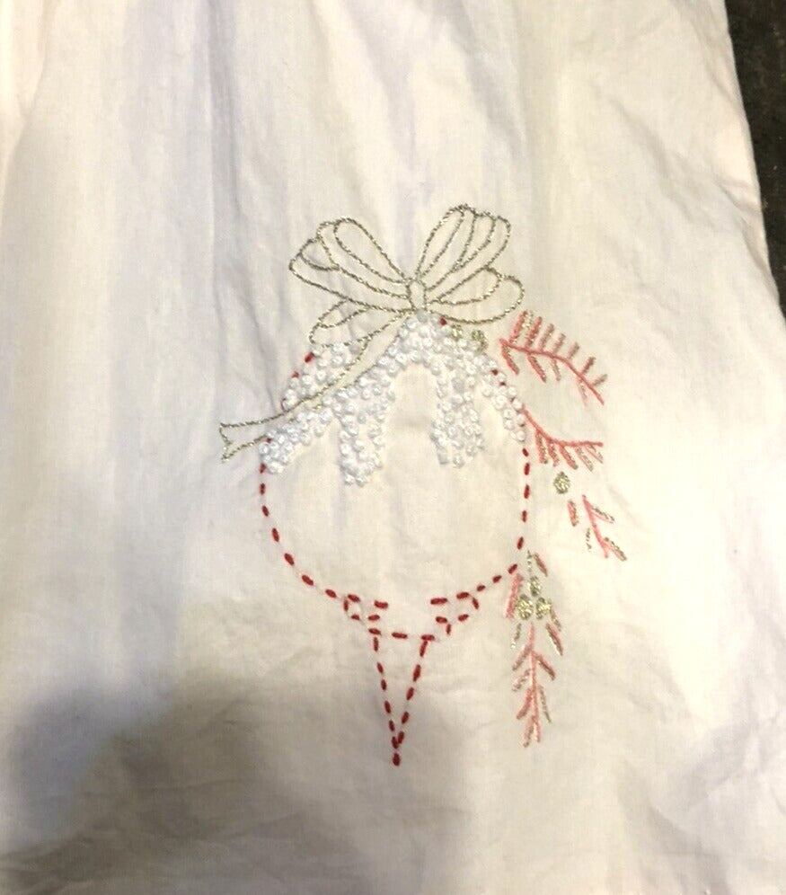 Sophie & Lucas 100% Cotton Pink Embroidered Girl's 4T Christmas Themed Dress