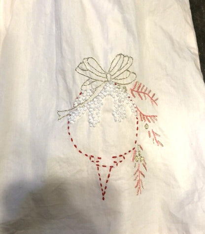 Sophie & Lucas 100% Cotton Pink Embroidered Girl's 4T Christmas Themed Dress