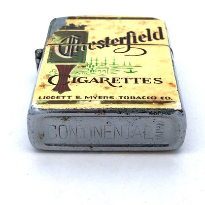 Art Deco Evans Chrome Cigarette Case Lighter Combo Chesterfield Lighter 2pc Lot