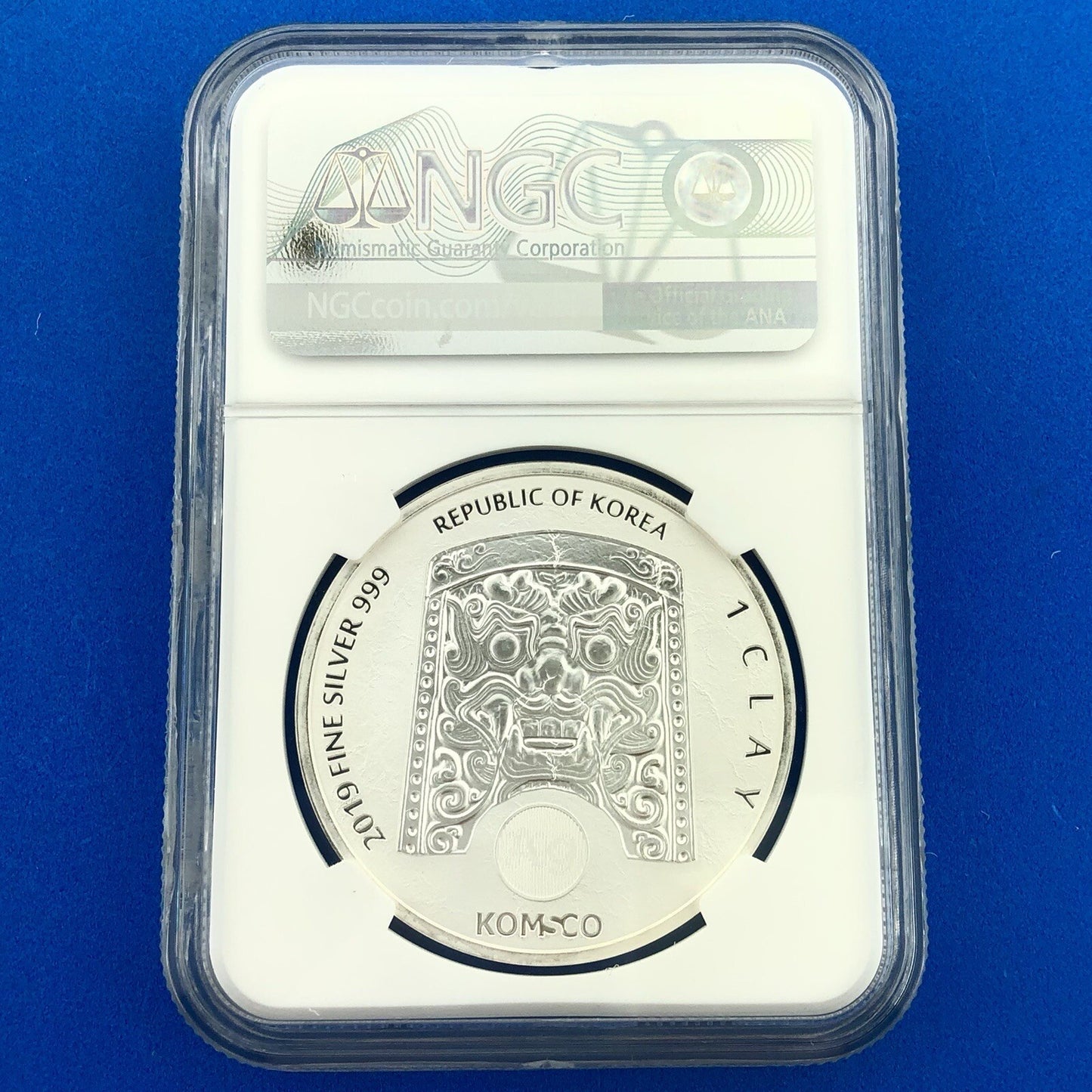 2019 NGC MS69 South Korea Chiwoo Cheonwang 1 Clay .999 Fine Silver Medal