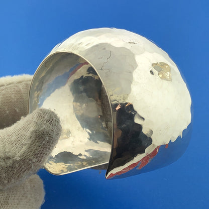 Native American Artisan Signed Sterling Silver Hammered Statement Cuff Bracelet