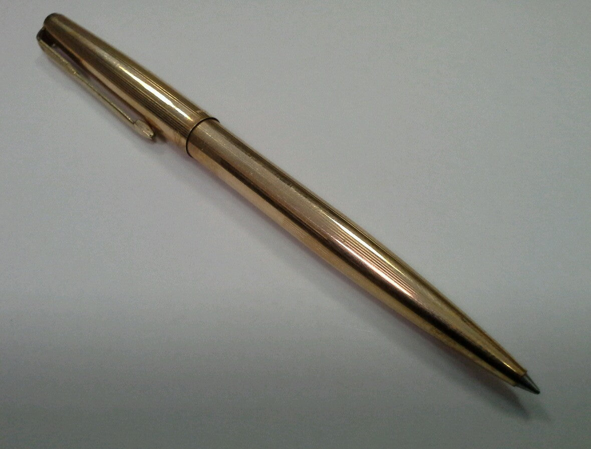 Parker Insignia Single Ball Point Pen 12k Rolled Gold In Original Box