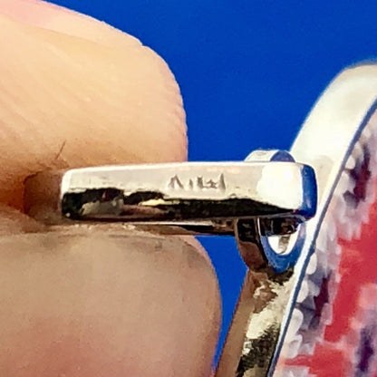 Vintage Italy Sterling Silver 925 Murano Millefiori Art Glass Disc Pendant