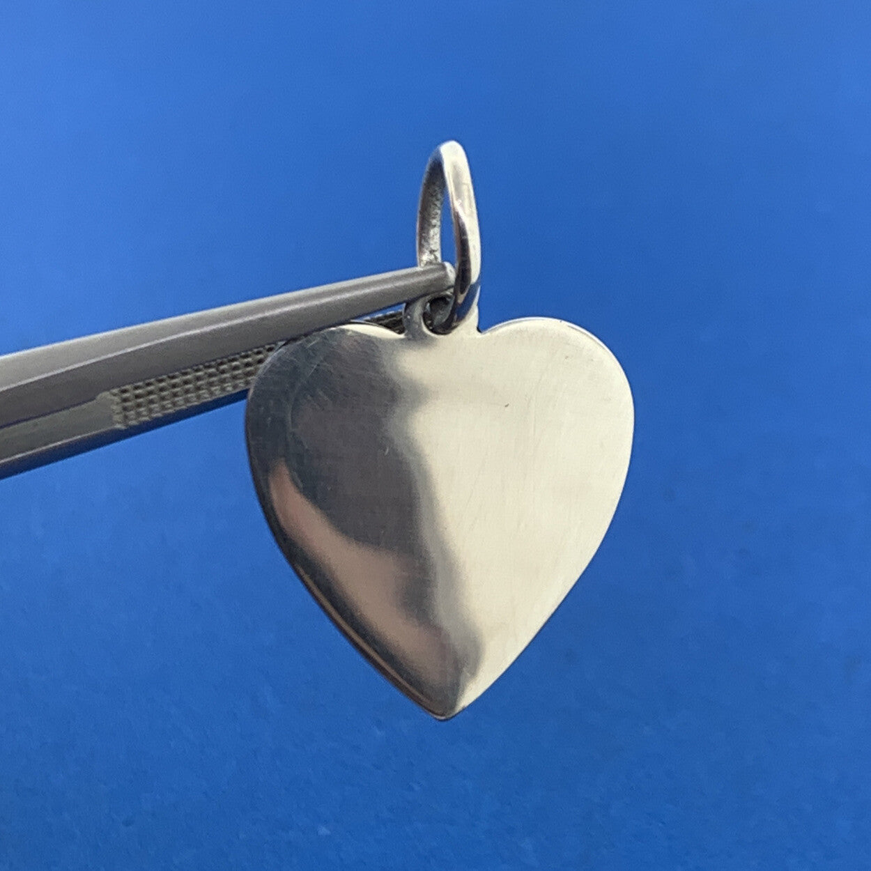 Tiffany & Co 925 Sterling Silver Engravable Heart Dog Tag Charm Pendant