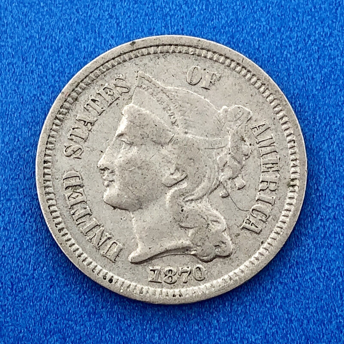 1870 P Nickel Three Cent Piece 3c Better Key Rare Scarce Philadelphia Coin