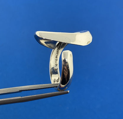 Vintage Sterling Silver 925 Modernist Abstract Signed Adjustable Cocktail Ring