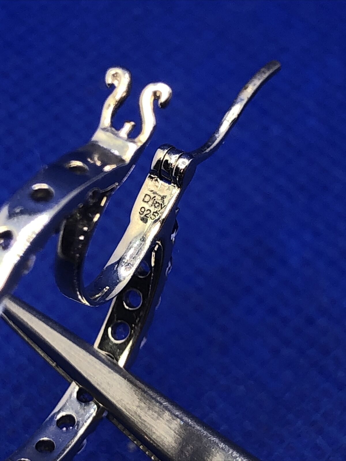 Designer D'Joy 925 Sterling Silver Purple Tanzanite Round In/Out Hoop Earrings