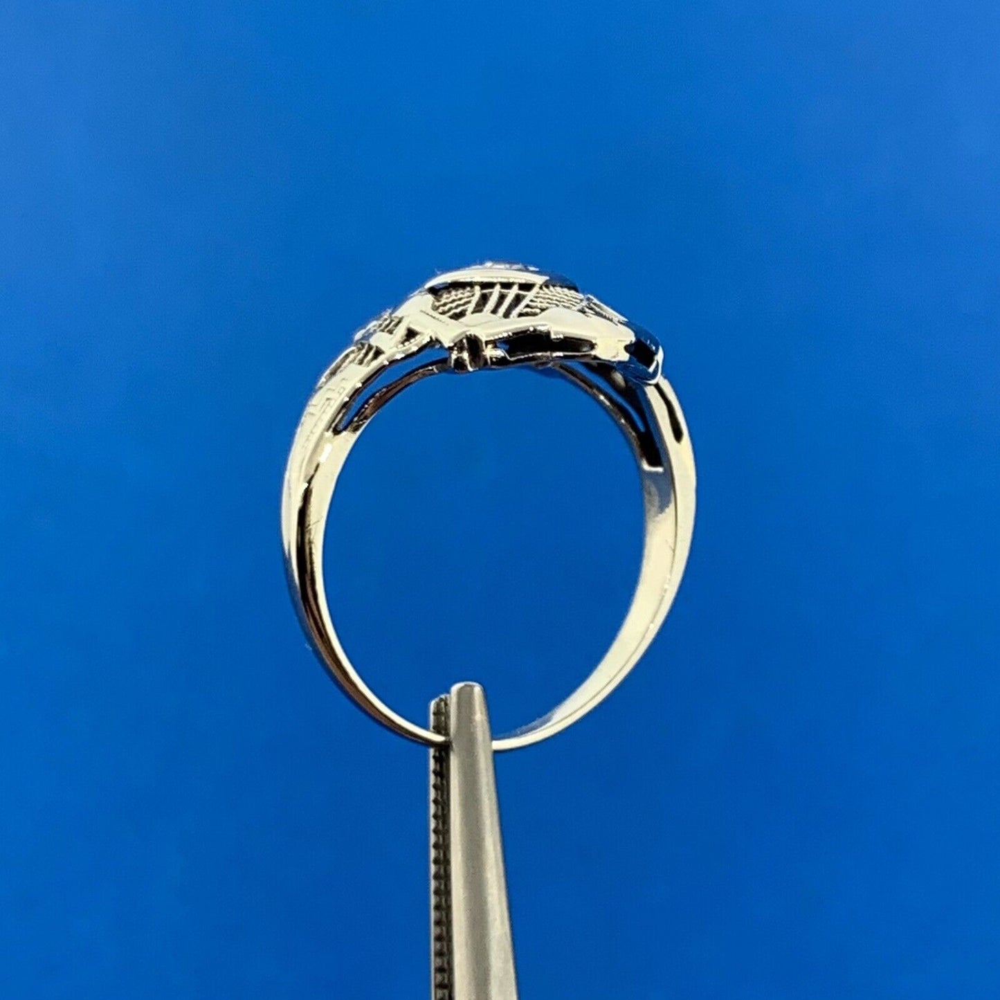 Vintage Cherie 14K White Gold Diamond Filigree Cocktail Ring