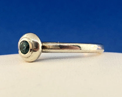 James Avery 925 Sterling Silver Remembrance Aqua Spinel Designer Size 7.25 Ring
