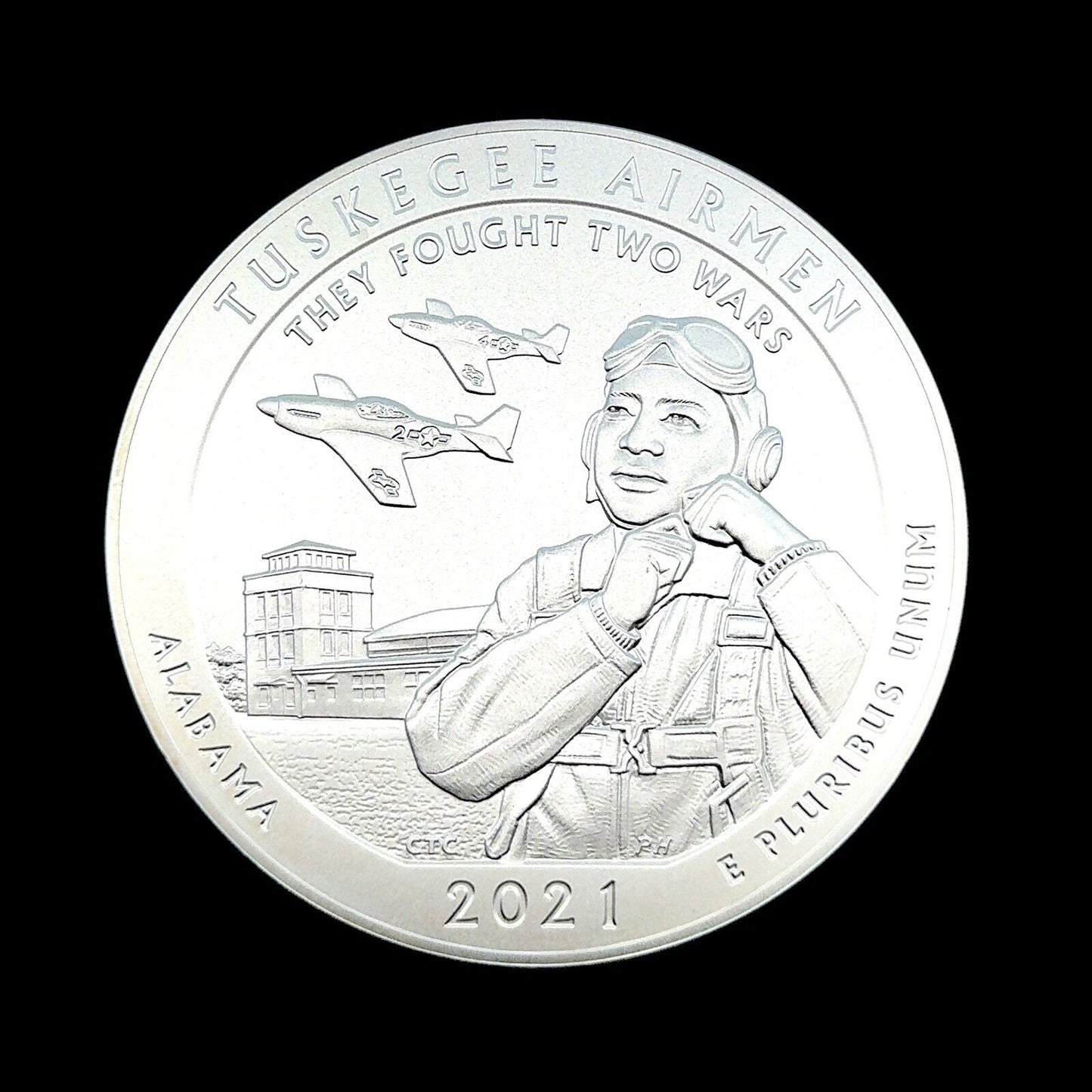 2021 P America The Beautiful Alabama Tuskegee Airmen 5 oz Silver Quarter Coin