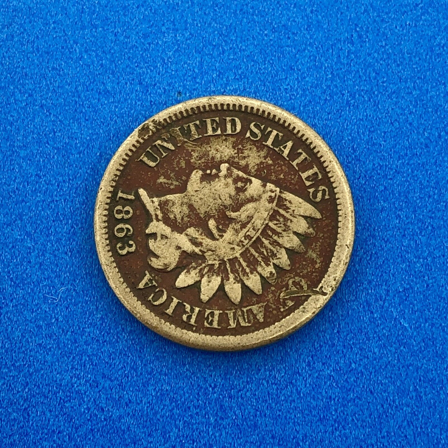 1863 P 1 Cent Indian Head Cent with Shield Better Key Date Copper-Nickel Coin