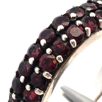 Designer DJoy 925 Sterling Silver Round Garnet Stackable Anniversary Band Ring