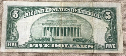1934 C $5 United States Silver Certificate Julian/Snyder Fr. 1653