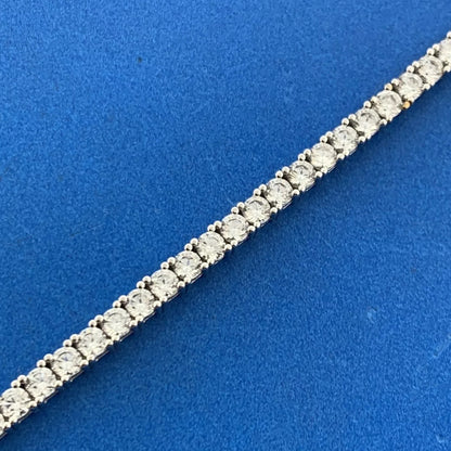 Designer SW 925 Sterling Silver Cubic Zirconia CZ Sparkling Tennis Bracelet