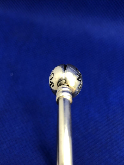 Designer PANDORA ALE Sterling Silver Round Charm Clasp Bangle Bracelet #590713