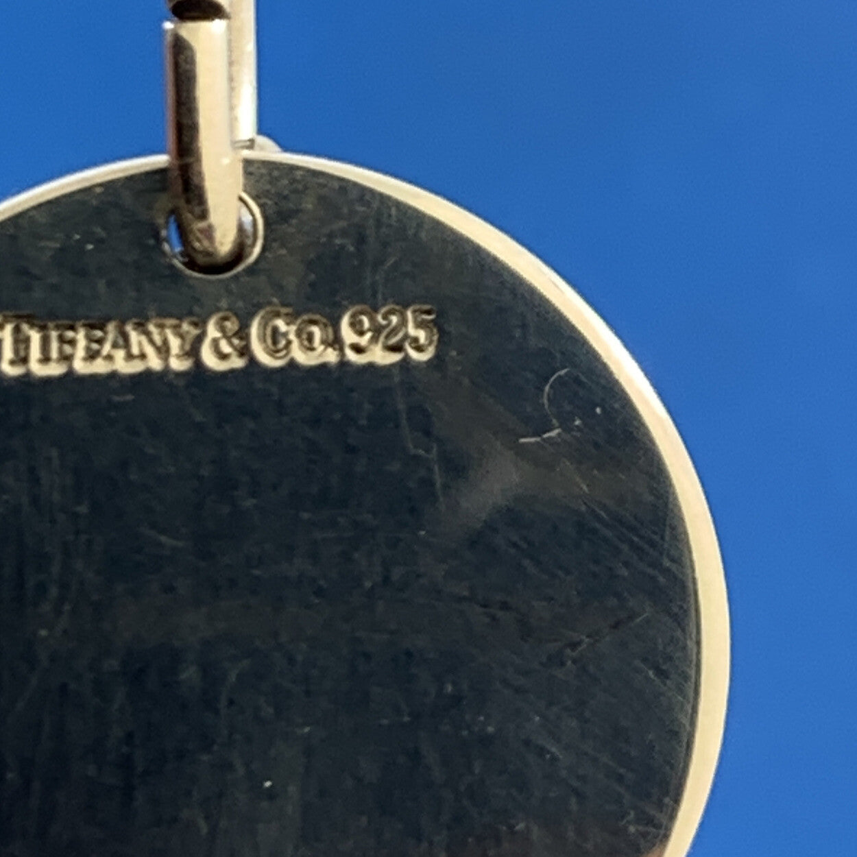 Tiffany & Co. 925 Sterling Silver Flat Round Engravable Pendant