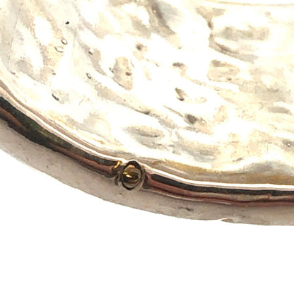 925 Sterling Silver Modernist Wave Statement Wide Bangle Bracelet