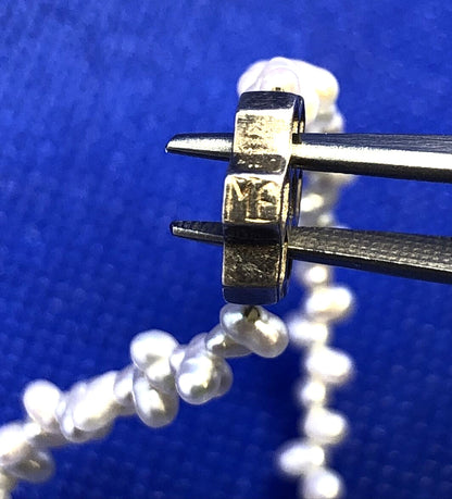 Mignon Faget 925 Sterling Silver Hive Collection Pearl Beaded Toggle Necklace