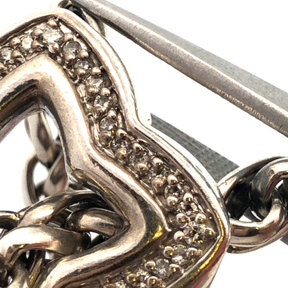 Retired David Yurman 925 Sterling Silver Diamond Quatrefoil Lariat Necklace