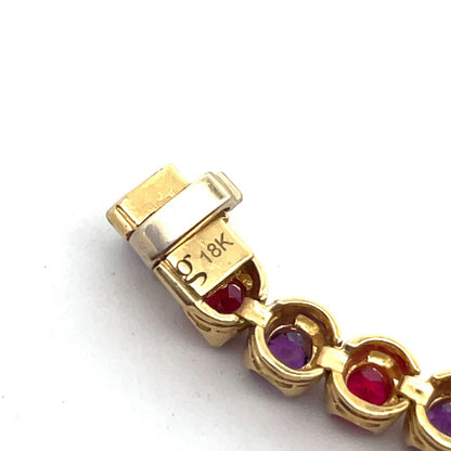 Ross Simons 18K Yellow Gold Custom Amethyst Ruby Statement Tennis Bracelet