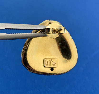 Designer 925 Sterling Silver Vermeil Polished & Textured Modernist Knot Earrings