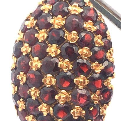Custom 14k Yellow Gold Large Pendant with Stunning Garnet Gemstones