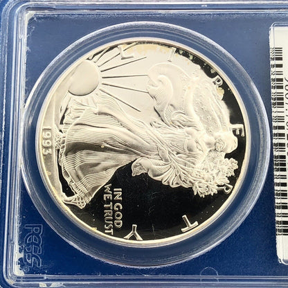 1993 P Proof Silver Eagle 999 Fine Silver PCGS PR70 DCAM Deep Cameo