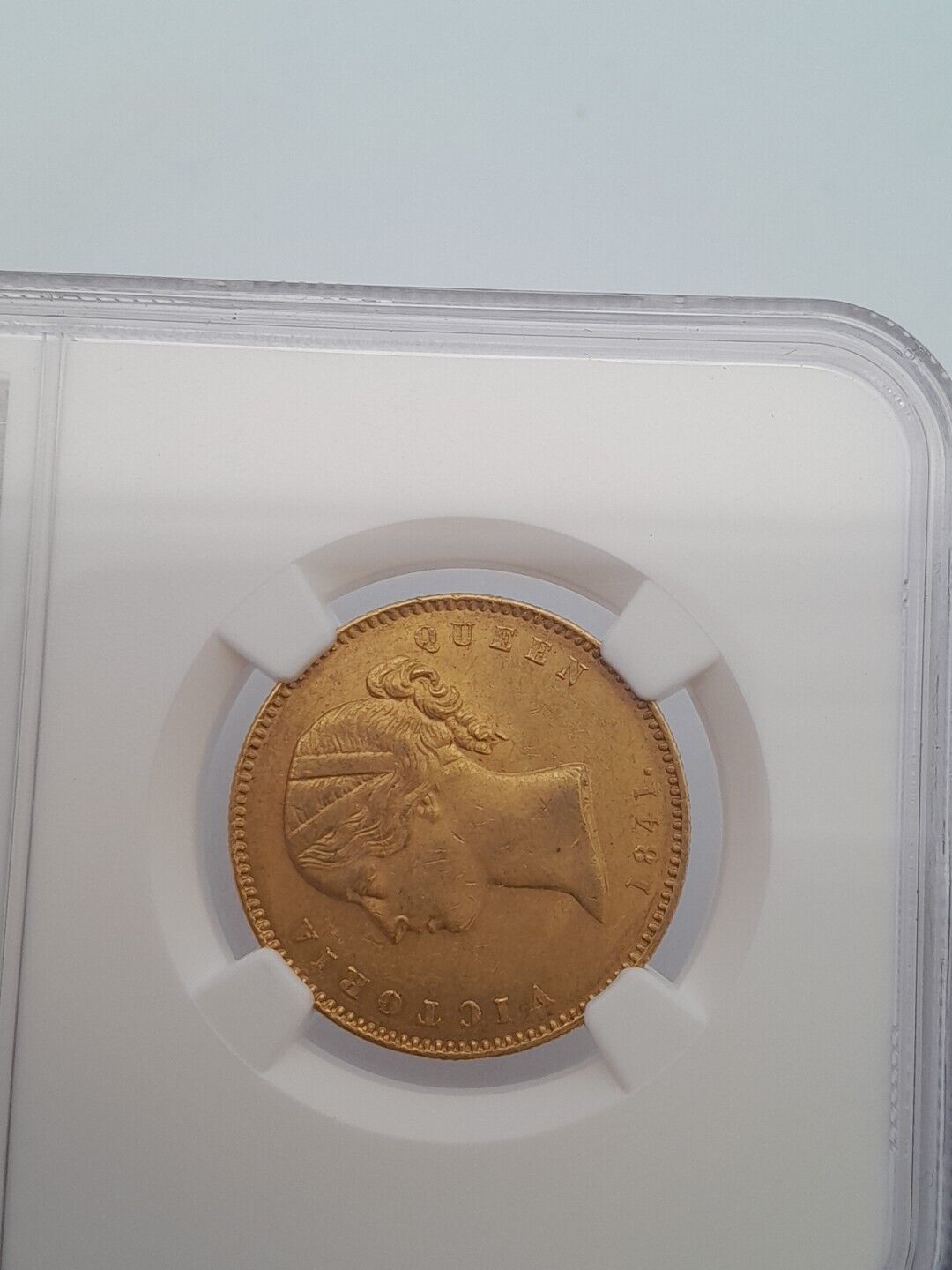 1841  C British India Mohur S & W-3.7 Type A/1 "W.W." Plain 4 NGC MS61 Gold Coin