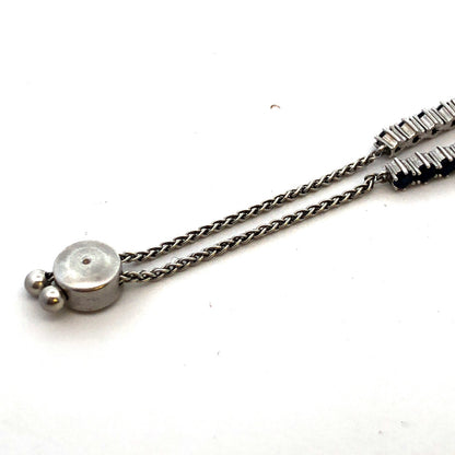 Designer DL 925 Sterling Silver Round Blue Sapphire Adjusable Tennis Bracelet