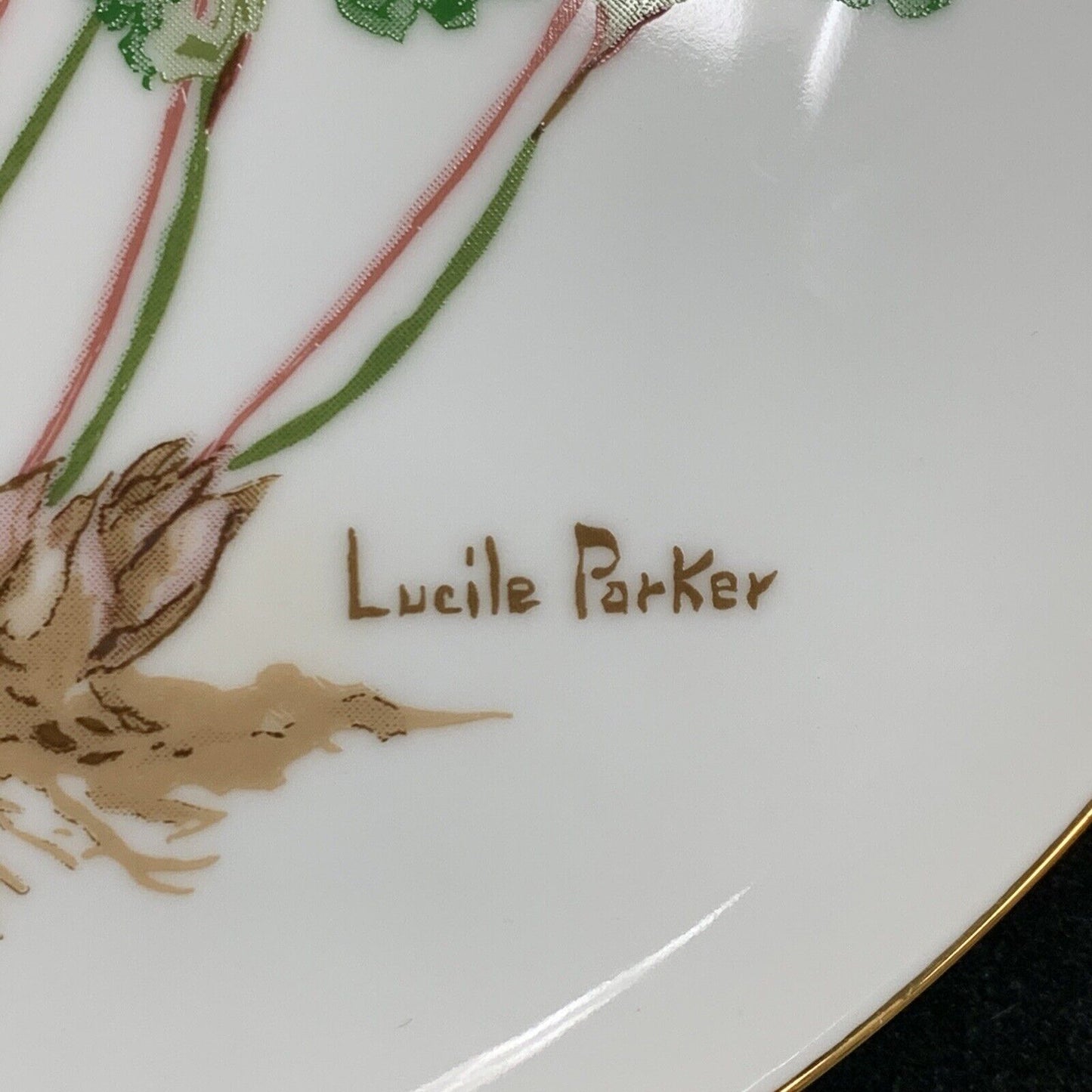 1986 Limited Edition Lucile Parker Bloodroot Promotional Porcelain Plate