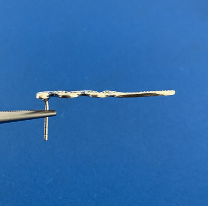 Stunning Sterling Silver 925 Marcasite Modernist Snake Zig-Zag Stud Earrings