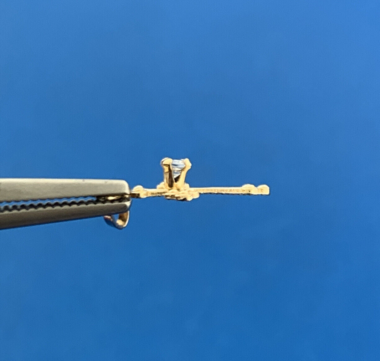 Charming 14K Yellow Gold Cubic Zirconia Cross Communion Petite Charm Pendant