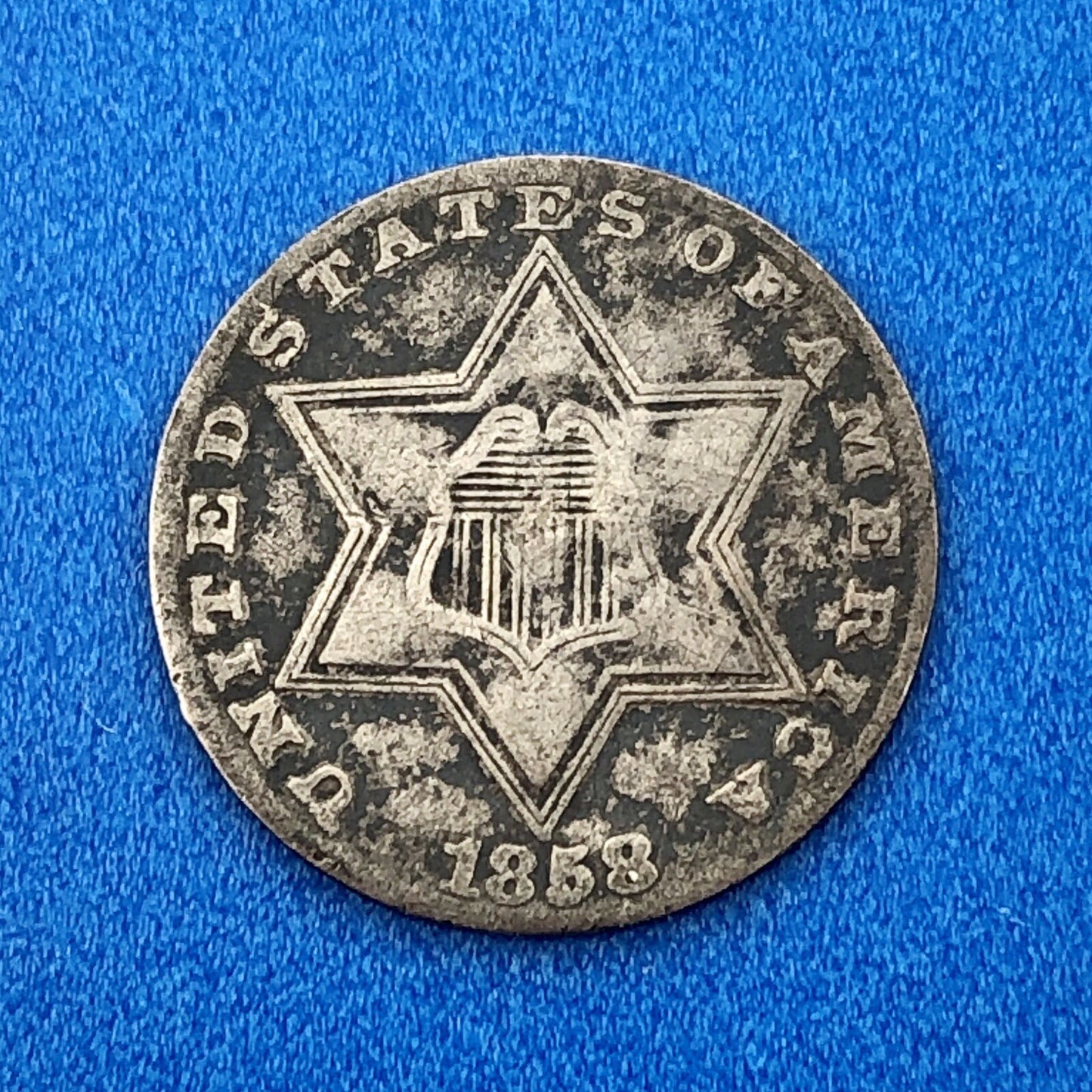 1858 P 3 Cent Silver Three Cent Piece 3c Better Key Philadelphia Mint Coin