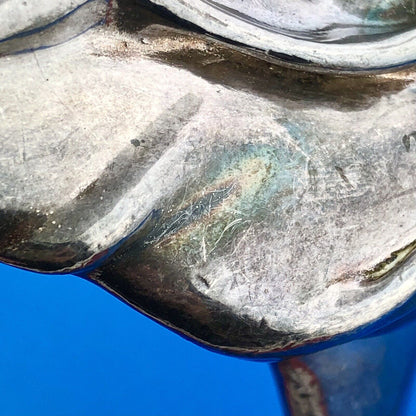 925 Sterling Silver Modernist Wave Figural Statement Choker Necklace