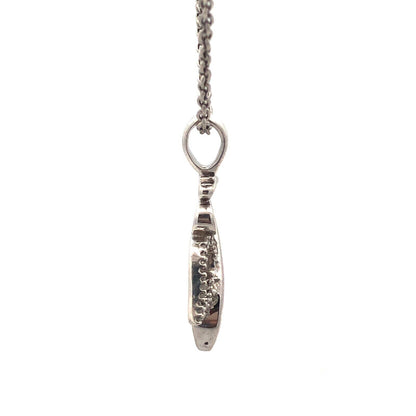 925 Sterling Silver Designer JWBR Diamond Angel Heart Infinity Pendant Necklace