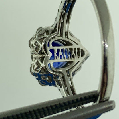 Kallati 14K White Gold Ceylon Sapphire & Diamond Heirloom Collection Ring