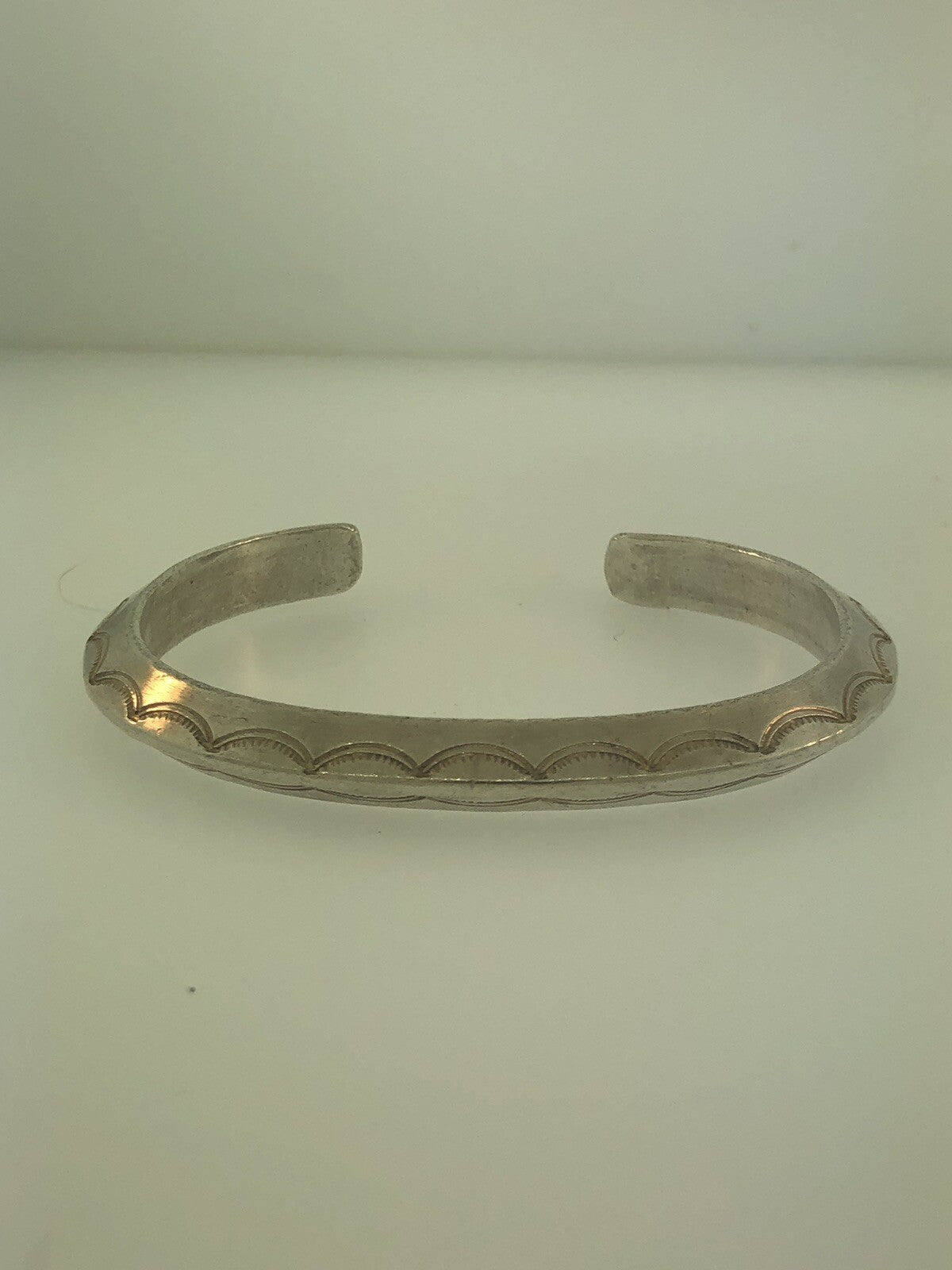 Vintage Native American 925 Sterling Silver Concho Statement Cuff Bracelet
